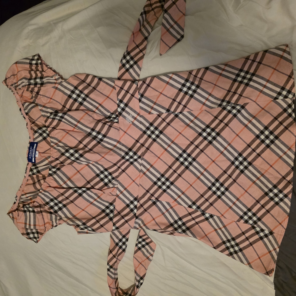 Burberry Pink and Black Plaid Dress